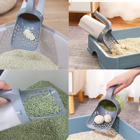 Pelle à litière innovante avec distributeur de sacs intégré. Permet un nettoyage rapide, sans toucher directement les déchets. Parfaite pour maintenir une litière propre et hygiénique au quotidien.