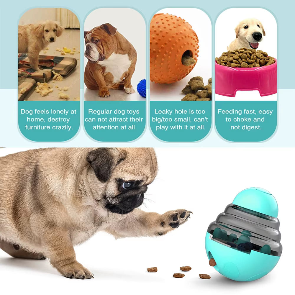 Dog Toy Treat Dispenser for Small Big Dogs Interactive Shaking Leakage Food Container Increases IQ Tumbler Pet Track Rolling Toy