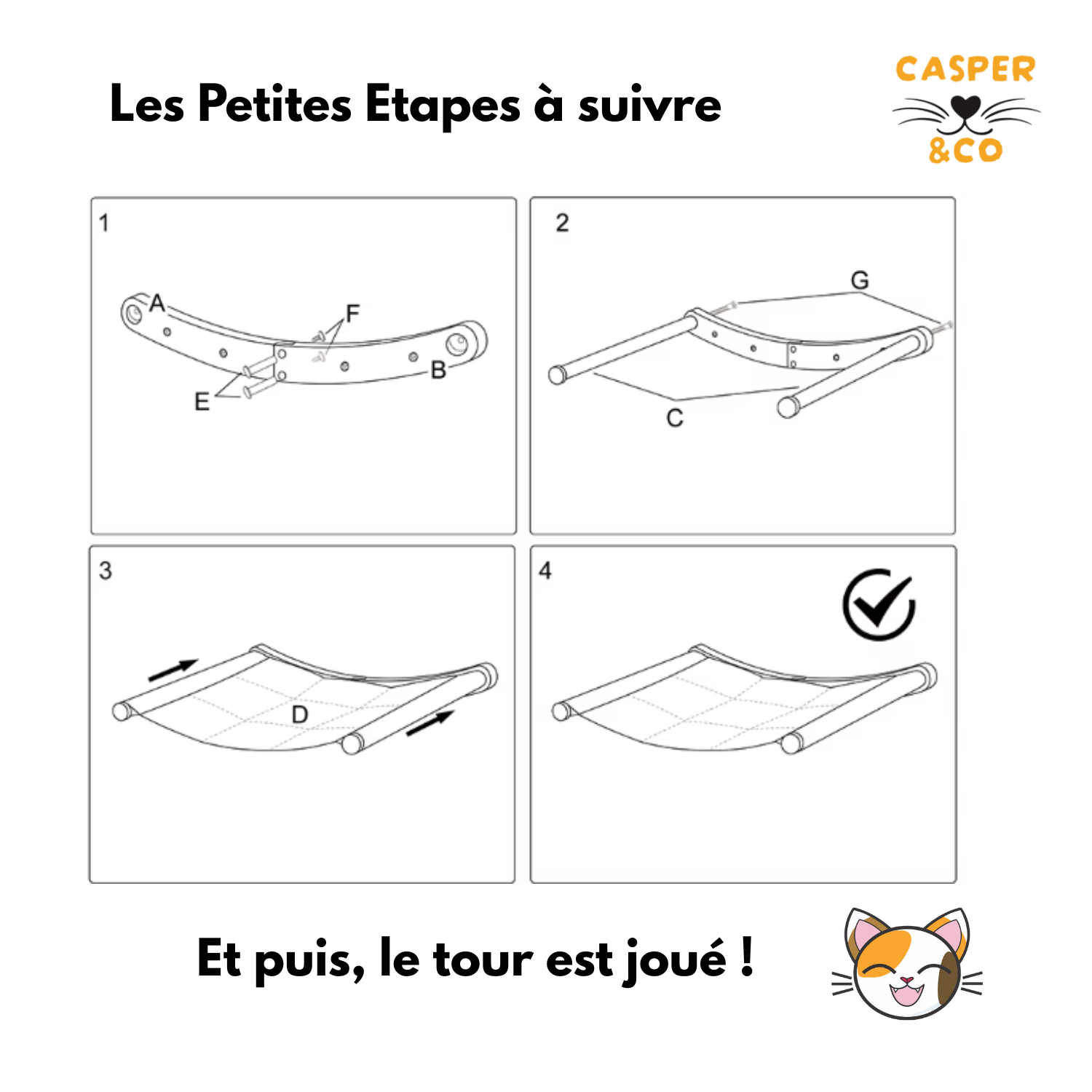 Etape montage lit suspendu chat