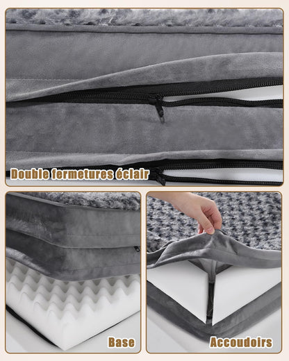 Panier orthopédique pour chien - Mémoire de forme - Soulage les articulations - Housse déhoussable et lavable - CASPER&CO
