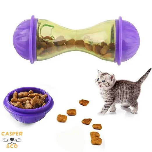 Jouet distributeur de croquettes interactif pour chats - Stimulation mentale et physique - Ralentit l'alimentation - Anti-glouton - CASPER&CO
